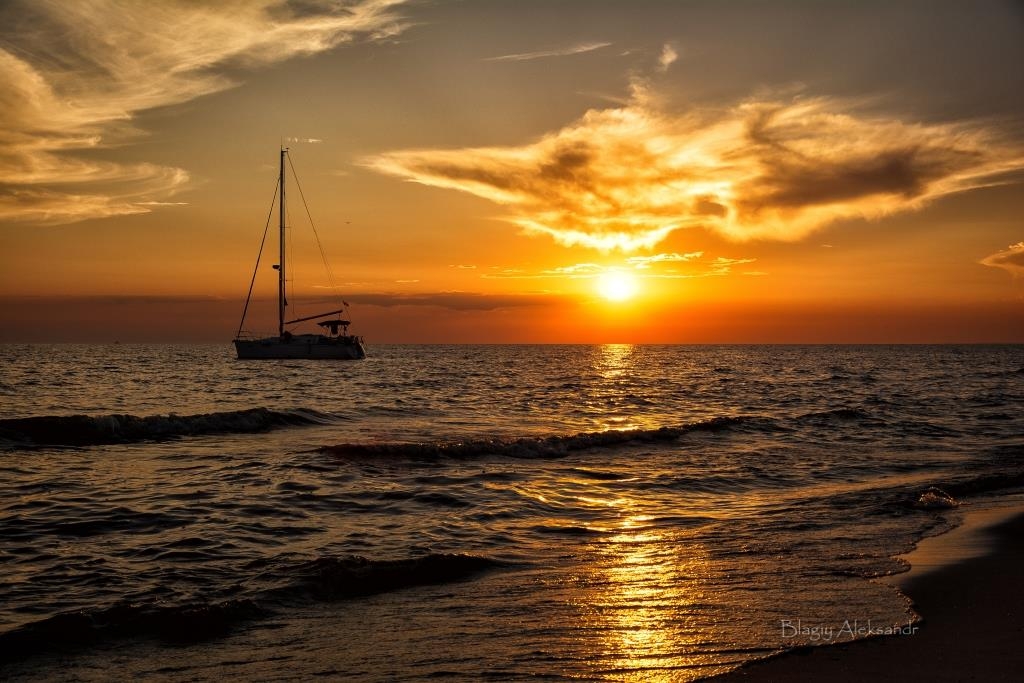 ...Закат закат, море, отдых, солнце