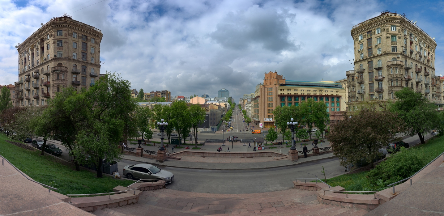 Вид на Хрещатик хрещатик, панорама, місто, київ