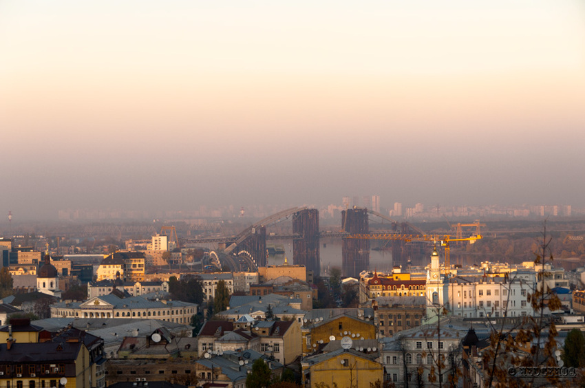 городской пейзаж закат, мост, фотография, город, пейзаж, строительство