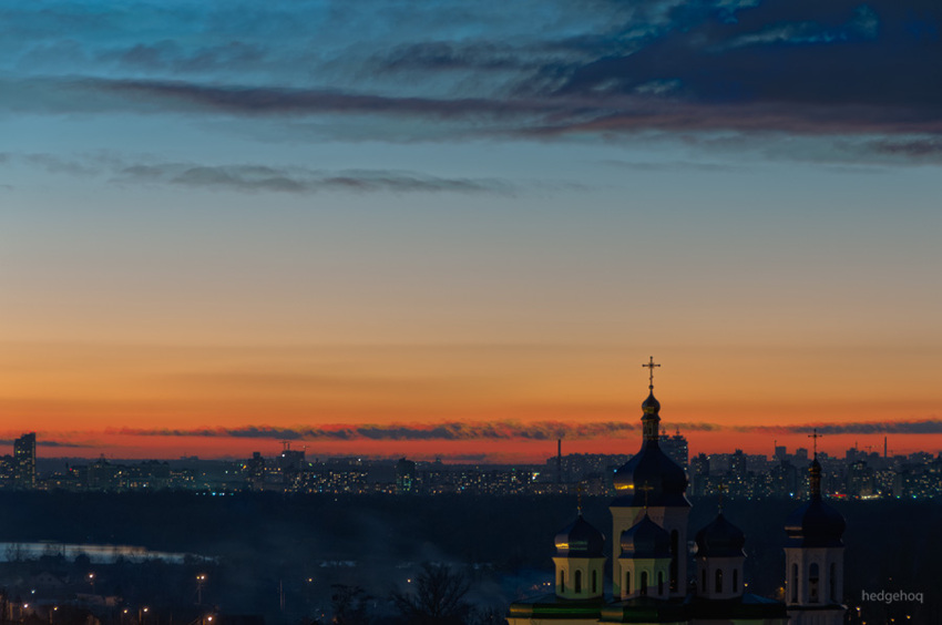 вечерний город вечер, церковь, архитектура, фотография, город, пейзаж, небо