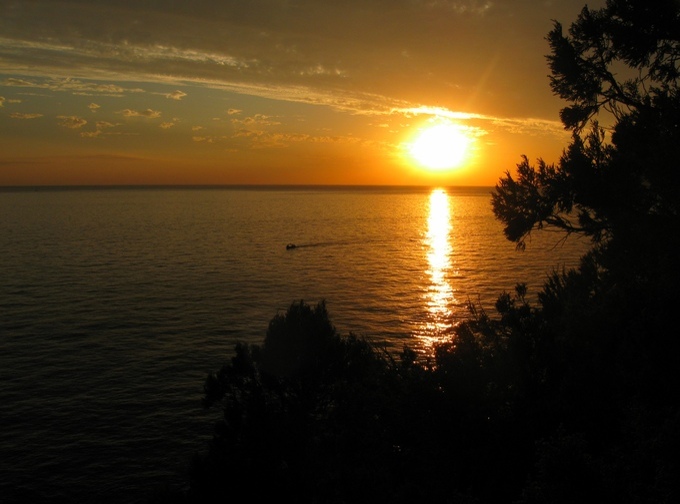 закатная закат, солнце, море