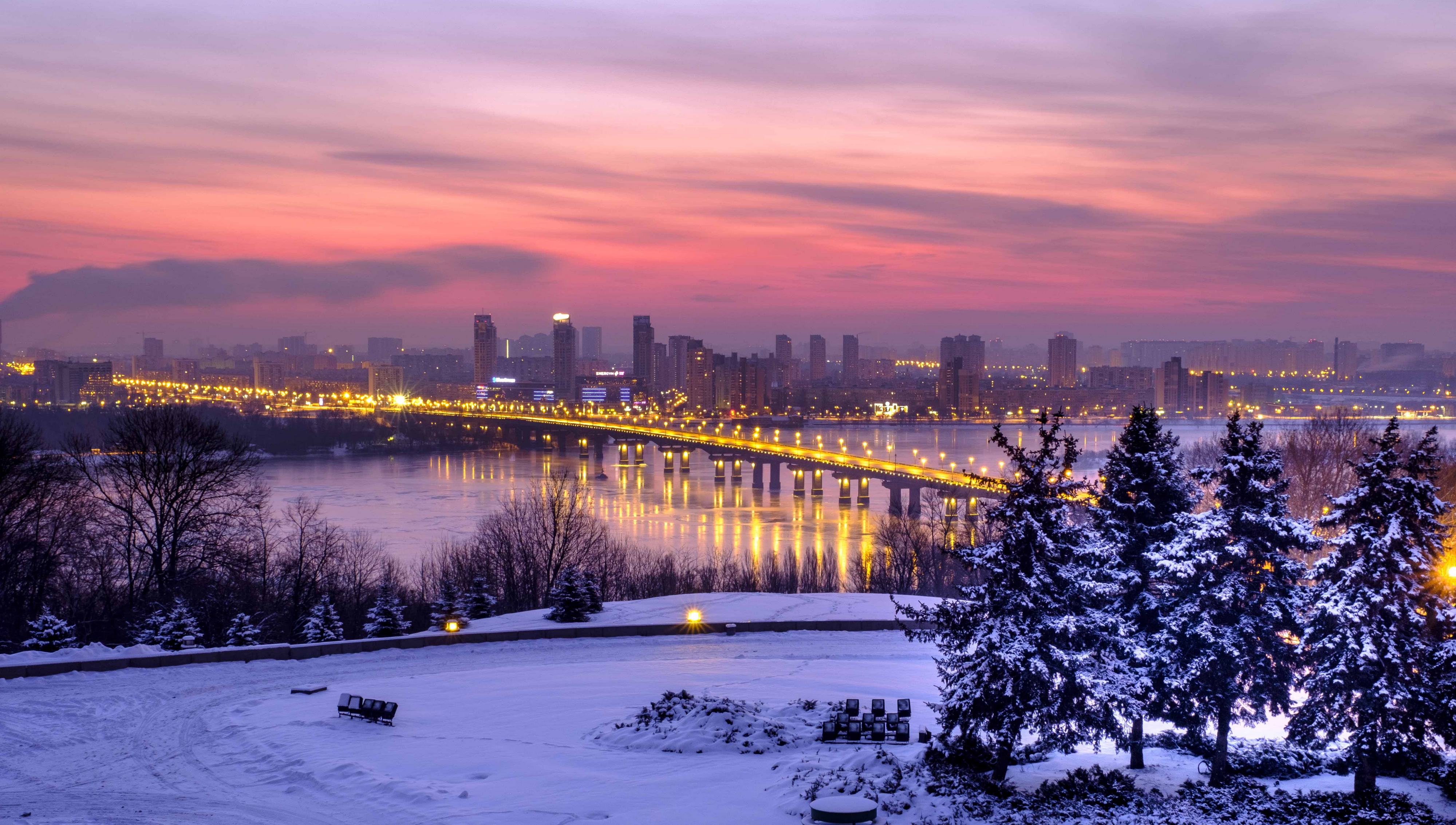 Киев Днепр зима