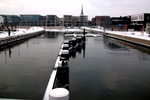 View from the bridge in the seaport