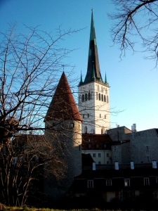 St. Olaf's Church and the tower of the ancient Tallinn fortress wall