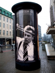 Advertisement for a performance near the Tallinn drama theatre