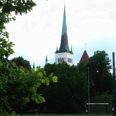 View of St. Olaf's Church from the memorial oak tree dedicated to T.G. Shevchenko