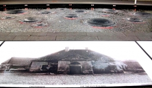 A pool with "boiling" fountains symbolizing the cauldrons of the former tar-boiling plant at the Port of Tallinn