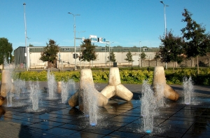 Small illuminated fountains