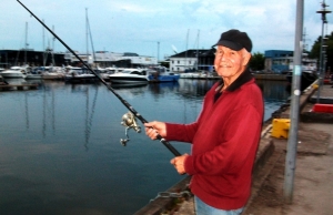 Veteran fisherman Gena at the Tallinn yacht harbor