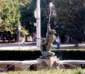 "Taming the crocodile" fountain