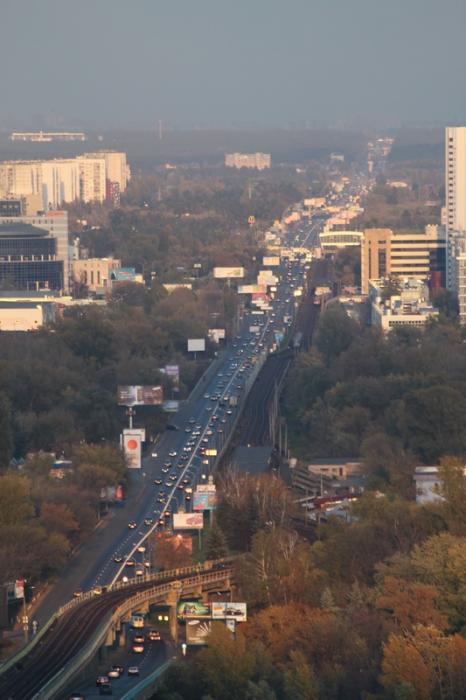 Киев дорога, город, осень