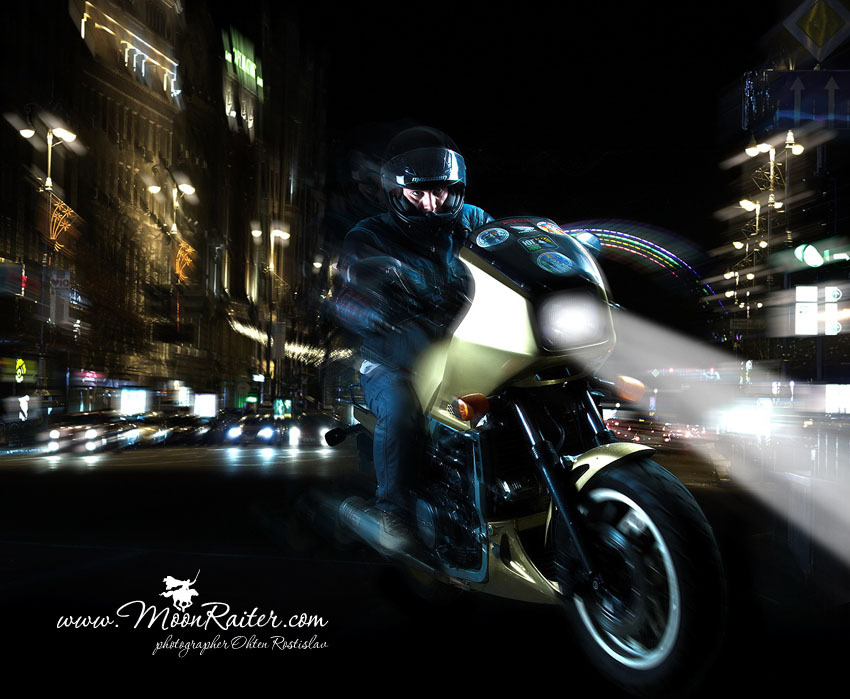 Motobike ночь, фонари, мотоцикл, байк, мото, вращение, смазанно, женя, город