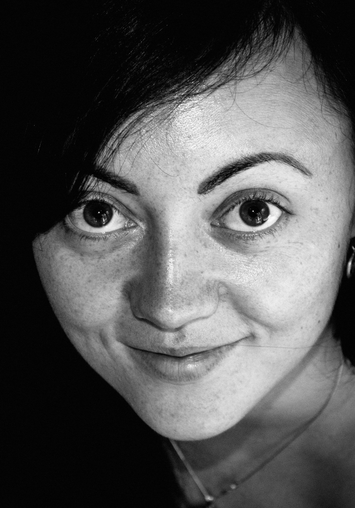 Nadia girl, portrait, black-and-white