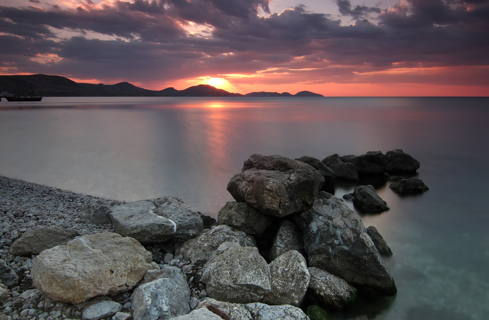 Пламя рассвета. море, рассвет, коктебель