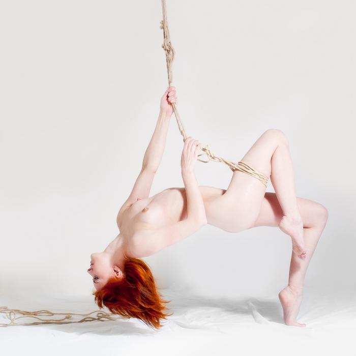 red angel девушка, ню, шибари, веревка