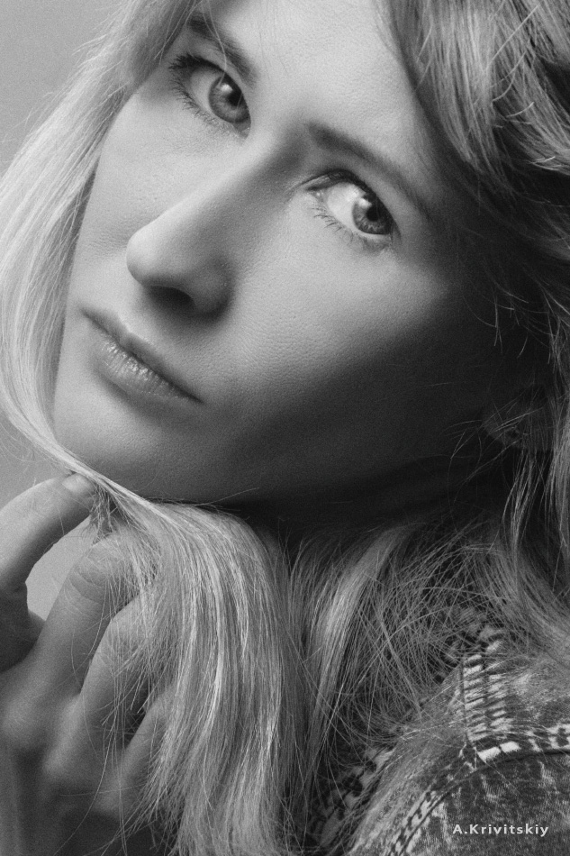 Portrait. Portrait studio A. Krivitsky. retro, girl, studio, woman, monochrome