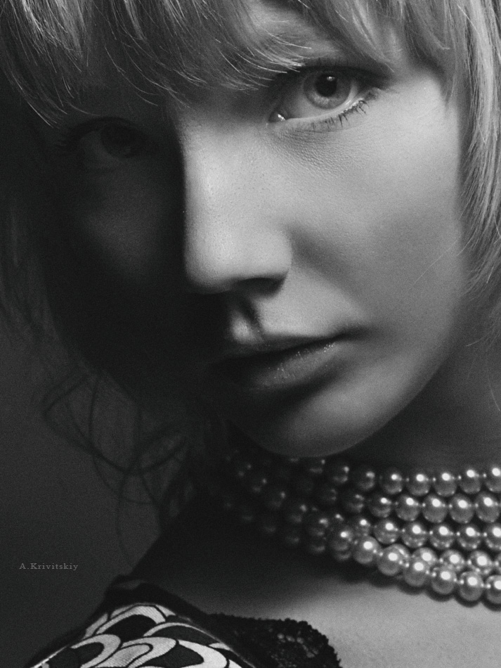 Portrait. Portrait studio A. Krivitsky. girl, monochrome, portrait, retro, studio