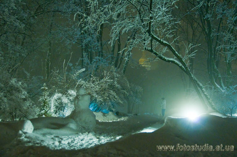 Сказочная зима вечер, зима, снег