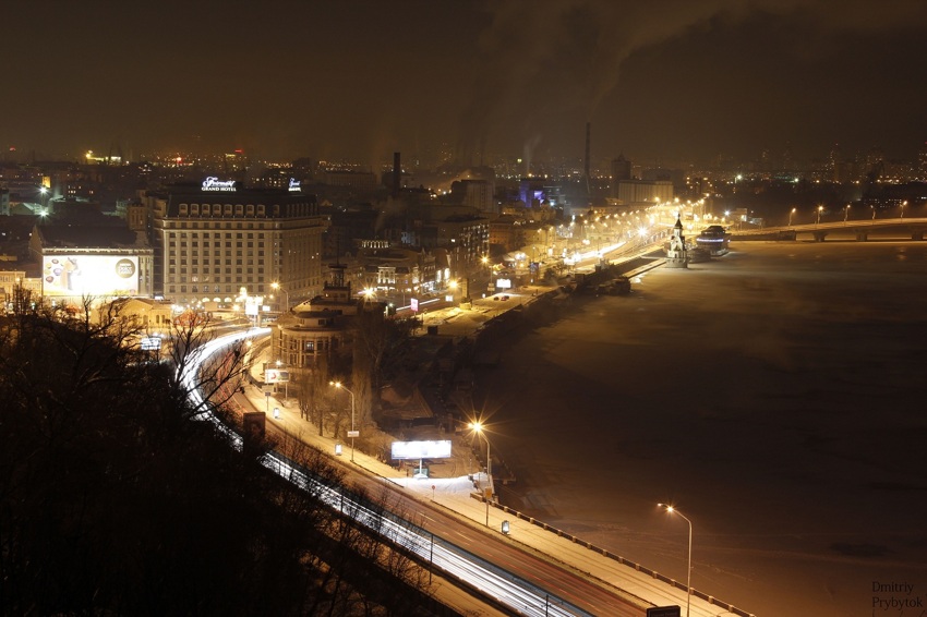 Ночной-зимний Киев зима, ночное фото, вечерний город, кикв