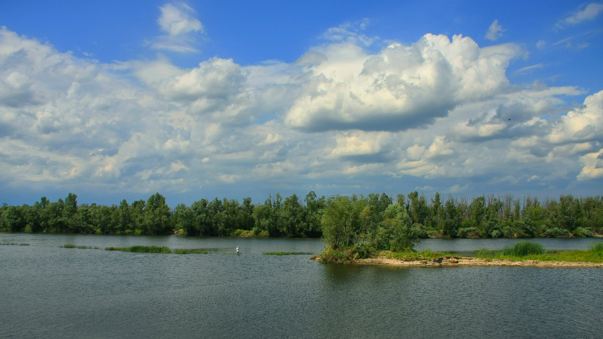 На одинці з природою річка, природа, небо, ліс