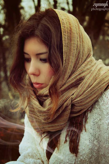 girl in a scarf девушка, дым, платок